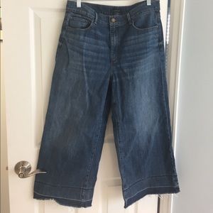 Ann Taylor cropped wide leg jeans, sz 12