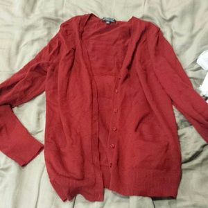 Red Lord and Taylor Cardigan Sweater