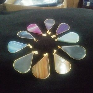 Gemstone teardrop pendants..