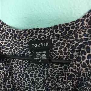 Torrid Blue Leopard Blouse