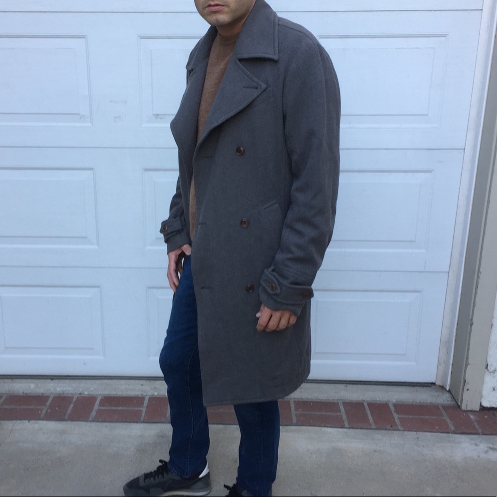Men's Diesel gray wool trench coat size large