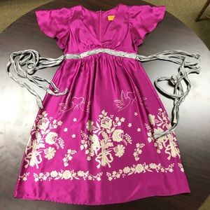 Voom Oriental pink silk dress