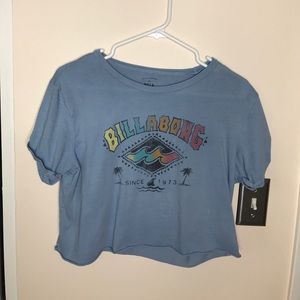 *SOLD* BILLABONG blue graphic crop tee size medium