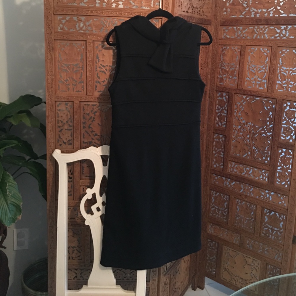 Tory burch black wool sleeveless dress