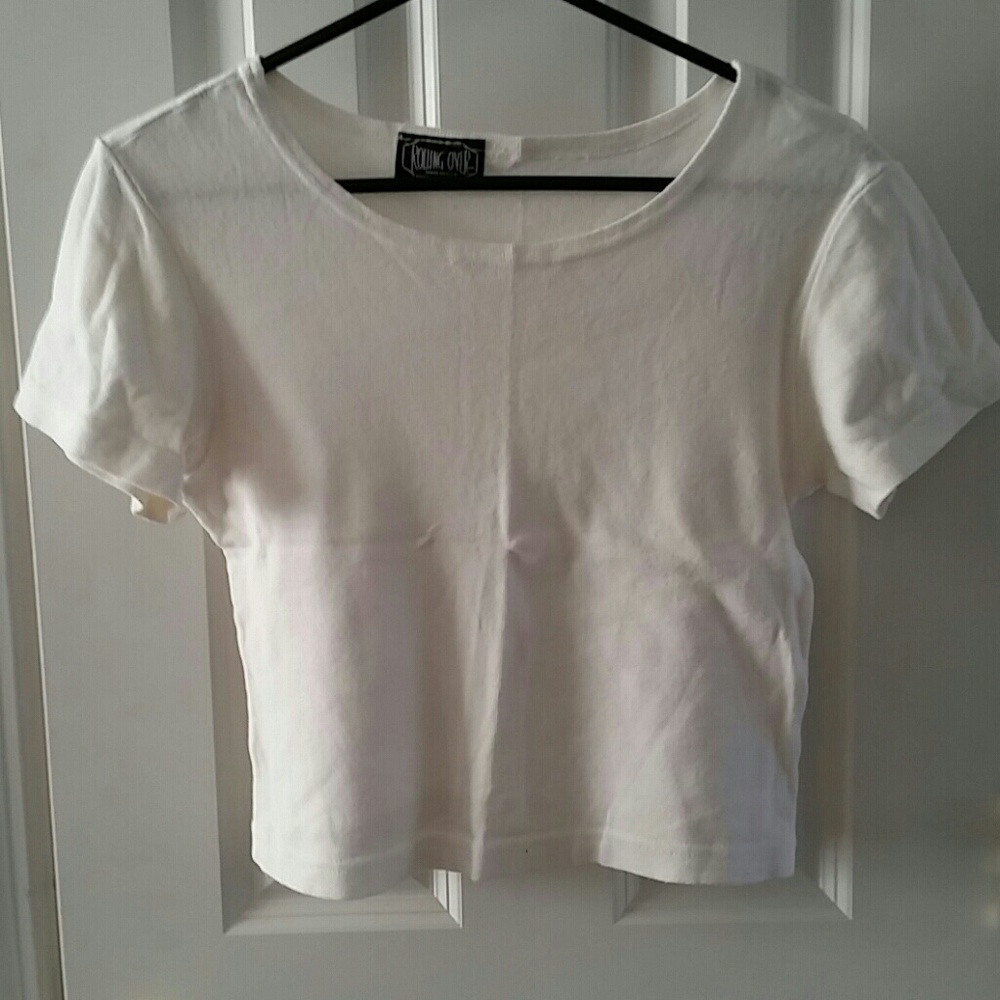 Womens white cropped tshirt