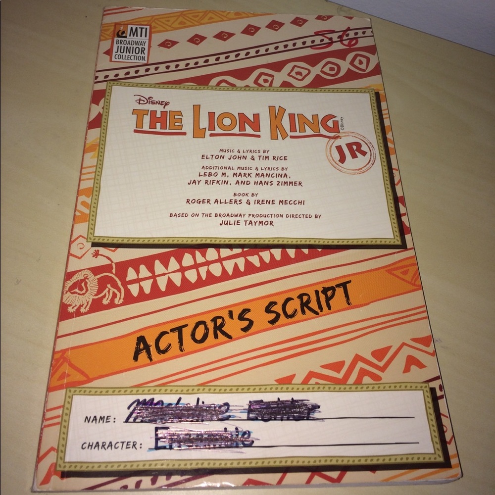 The Lion King Jr Actors Script