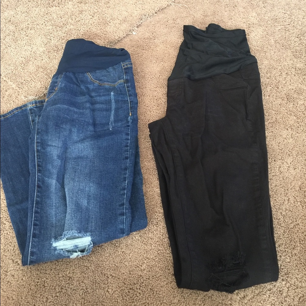 2 pair skinny maternity jeans!