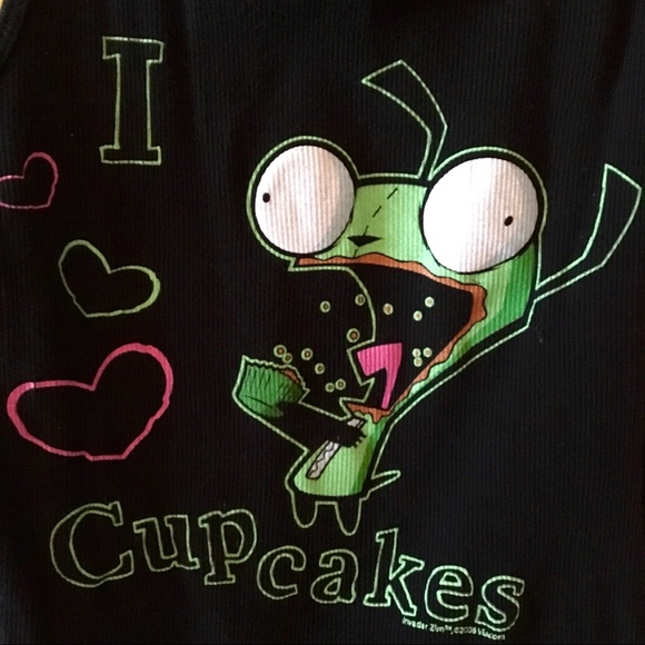 Invader Zim Gir I 💚 Cupcakes Tank Top - Picture 3 of 3