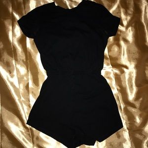 Black cotton romper