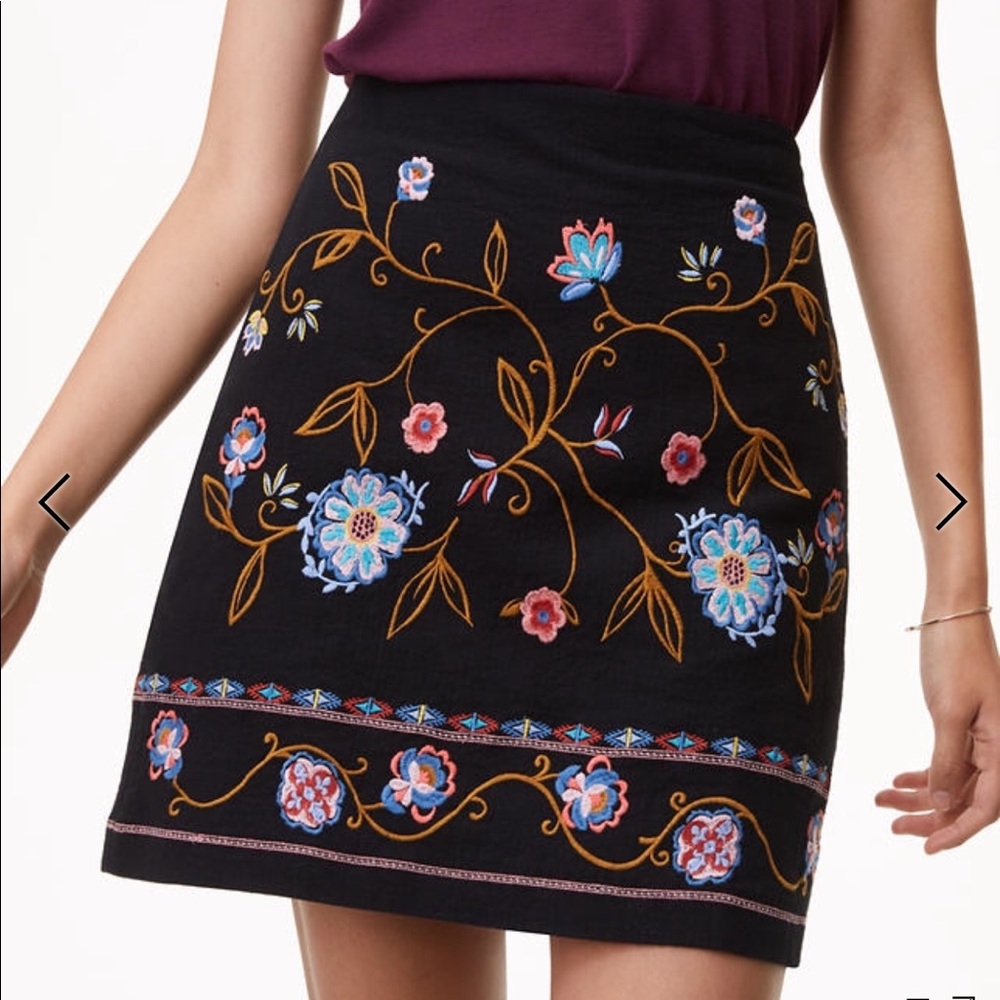 Embroidered Flower Skirt