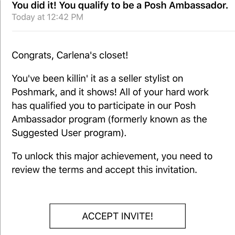 Posh Ambassador Status