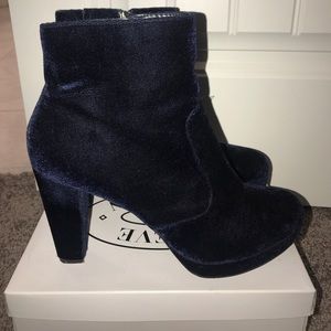 Blue Velvet Steve Madden booties