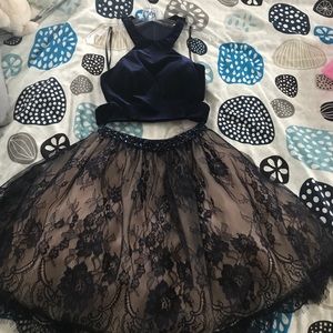 Two piece high neck dress