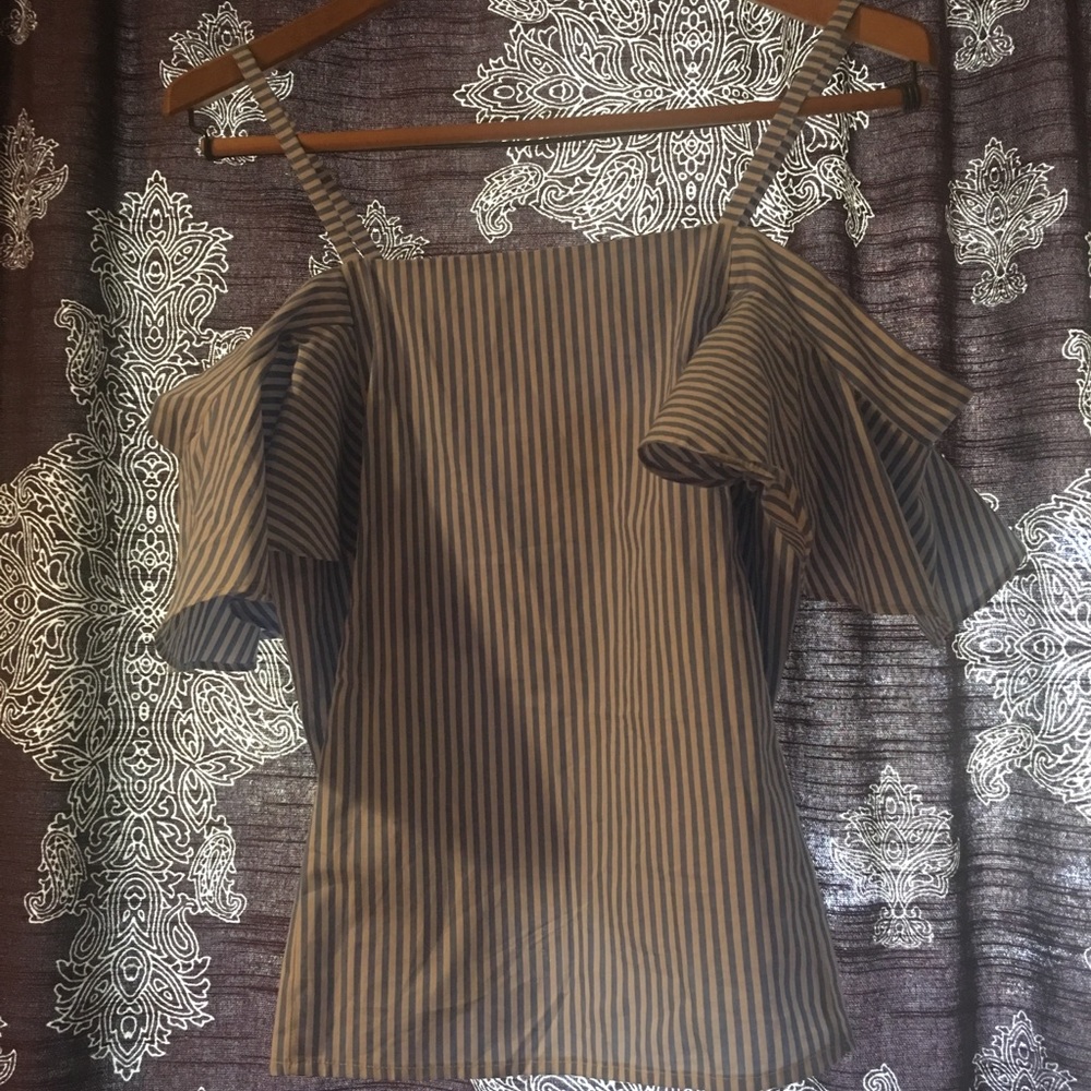 NWT striped off the shoulder top!