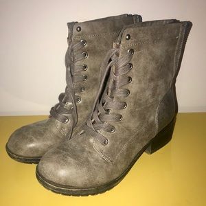 Gray Combat Boots (Distressed Look)
