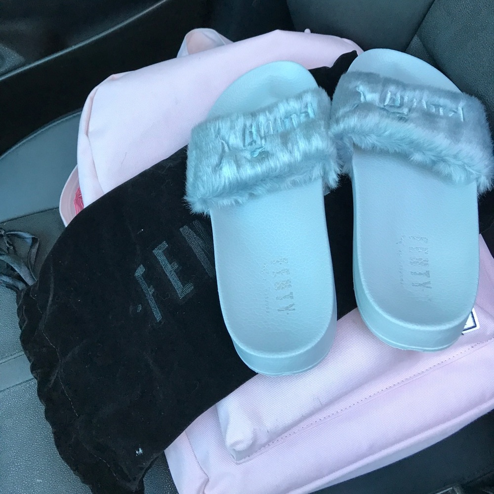 Fenty puma fur slides
