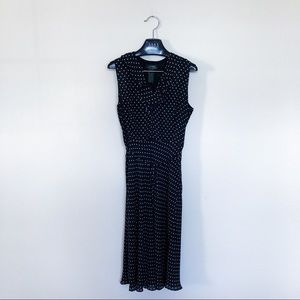 RALPH LAUREN Navy Blue Polka-Dot dress size 14