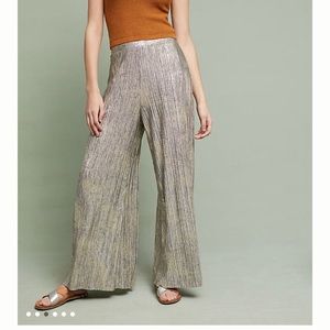Glistened knit wide leg pants // Anthropologie
