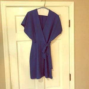 Topshop Blue Short Wrap Dress