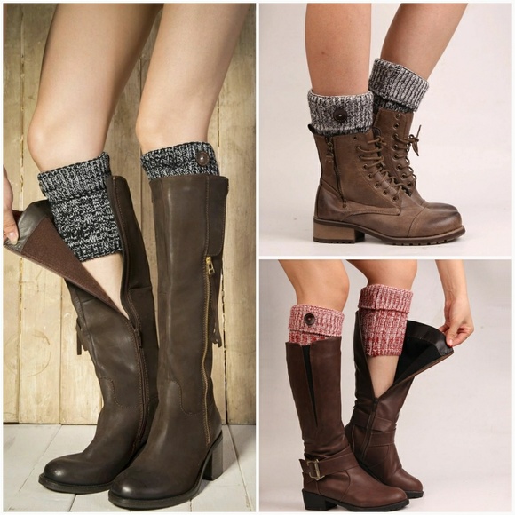 2 Tone Boot Cuffs- Red - Picture 3 of 5