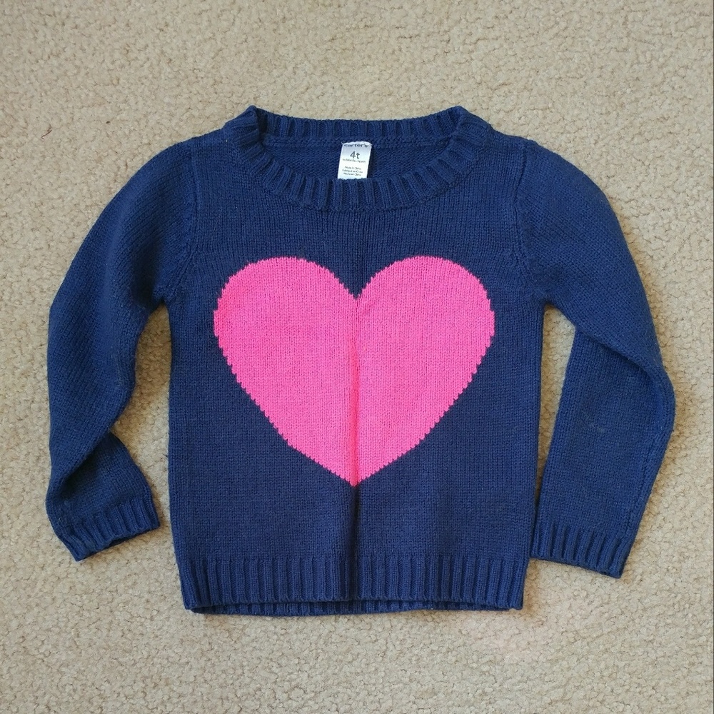 Girls navy knit pullover sweater