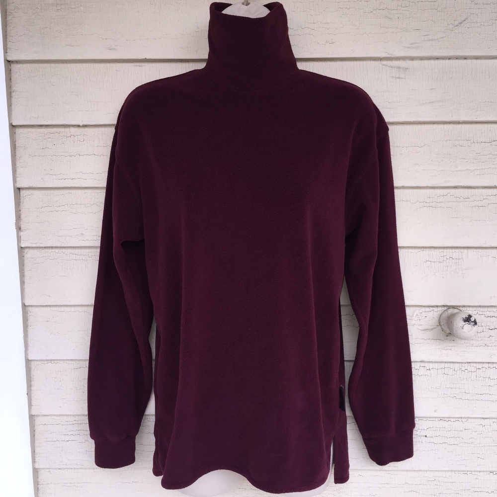 DUBLIN burgundy light turtleneck fleece/vented XS