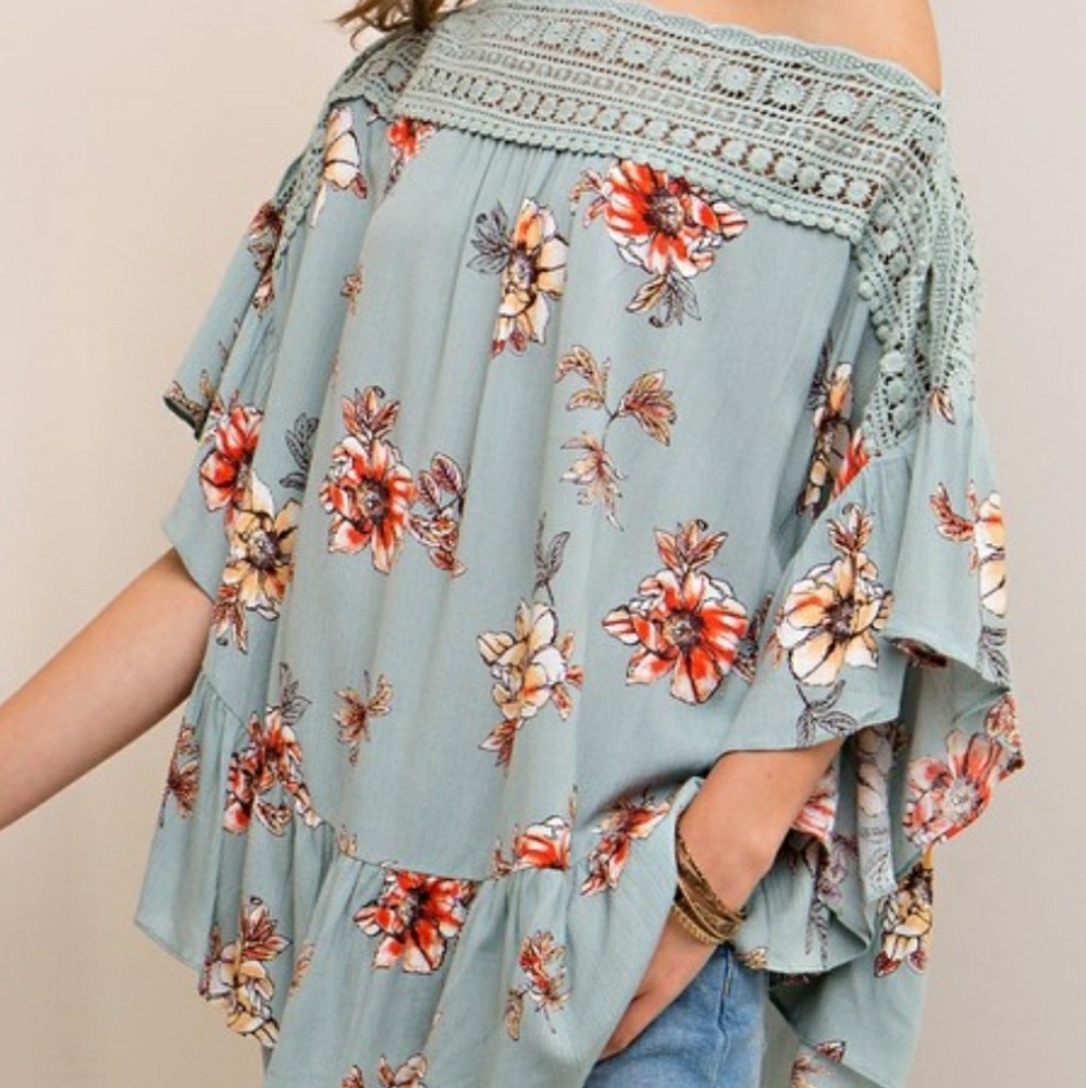 Sage Floral Blouse
