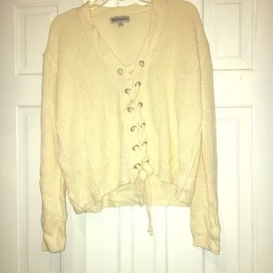 Fashion nova laced up crop sweater