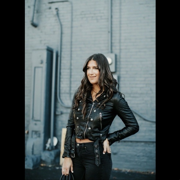 Free People Remove Faux Fur Collar Belted Moto S - Picture 7 of 8