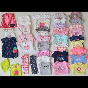 40 piece newborn baby girl bundle