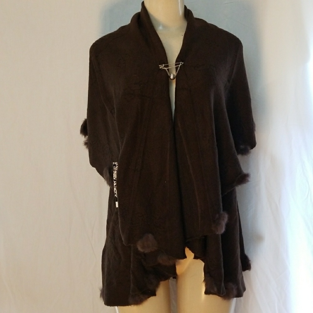 New! Brown Cape poncho cover up