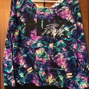 PINK multicolored floral crewneck