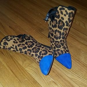 Leopard print booties