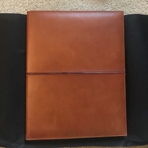Leather folio - leather organizer with note pad