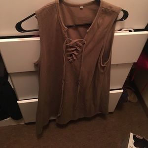 Army green, laceup dress