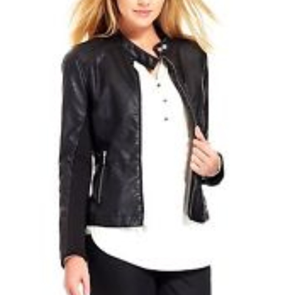 Kenneth Cole faux leather Moto jacket
