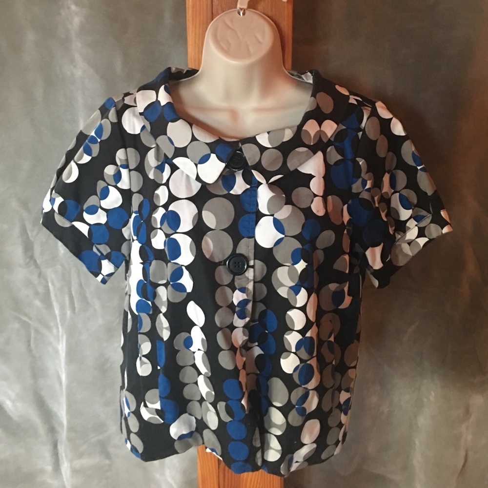 Blue Gray Black and White Swing Coat