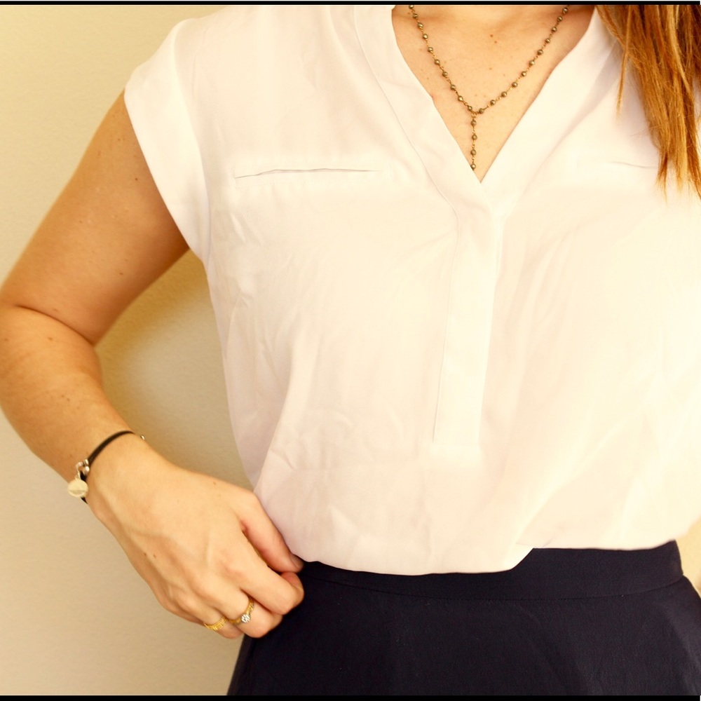 White Cap Sleeve Top