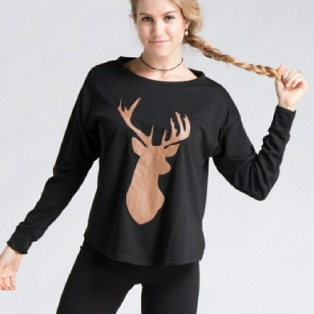 Deer Embellished Top