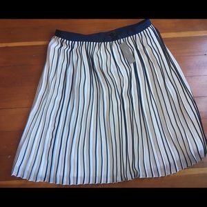 J Crew accordion pleated striped skirt