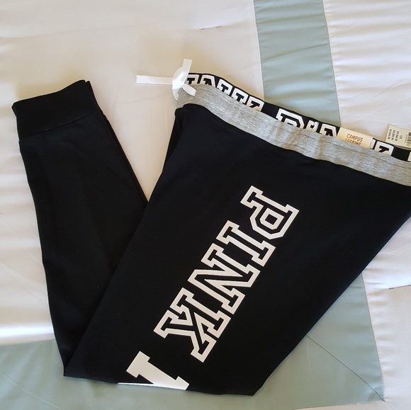 SOLD - VS PINK NATION CAMPUS LEGGINGS SZ L - Picture 1 of 4