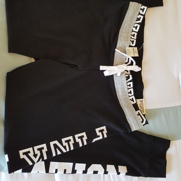 SOLD - VS PINK NATION CAMPUS LEGGINGS SZ L - Picture 3 of 4