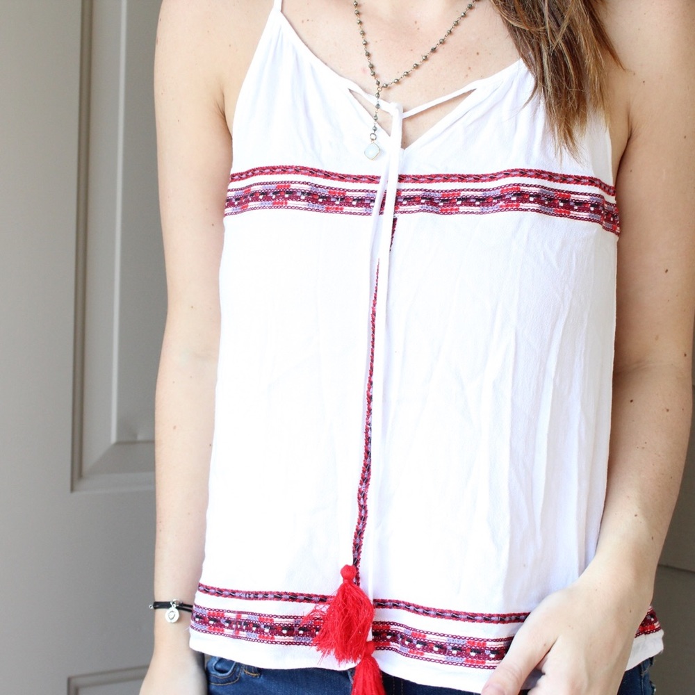Red Printed Tank