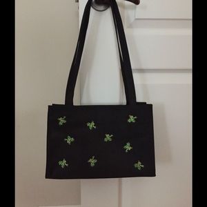 Adorable Embroidered Frog Shoulder Bag