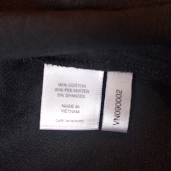 NY&Co Black Long Tuxedo Cotton Poly Spandex Top - Picture 6 of 7