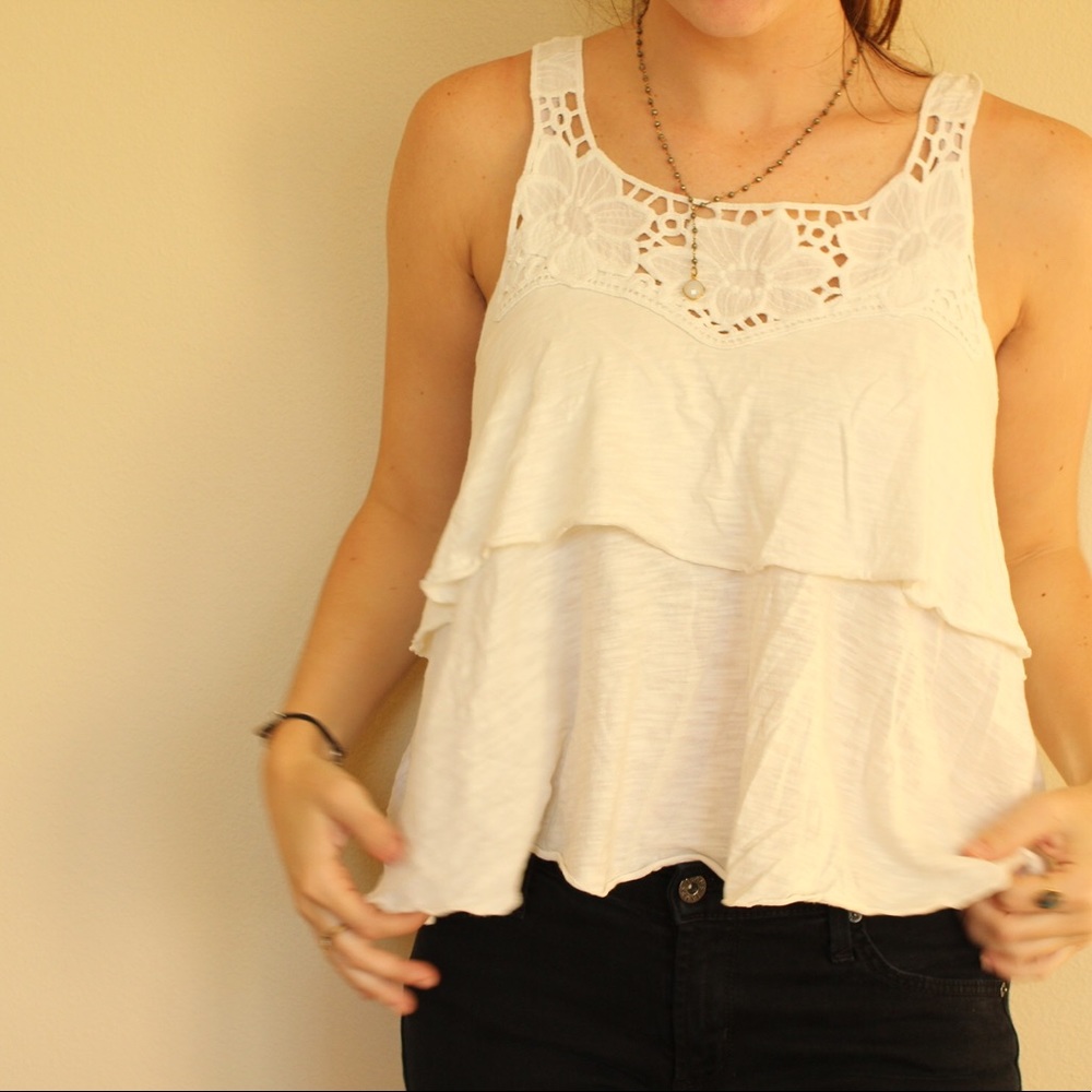 Cream Floral Tank