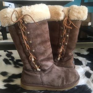 UGG Limited Edition side lace up boots size 9