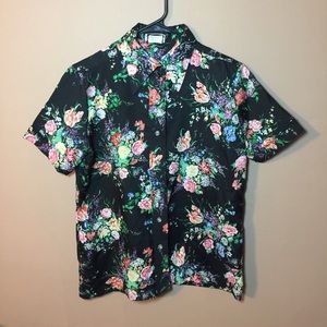 70s vintage floral button down