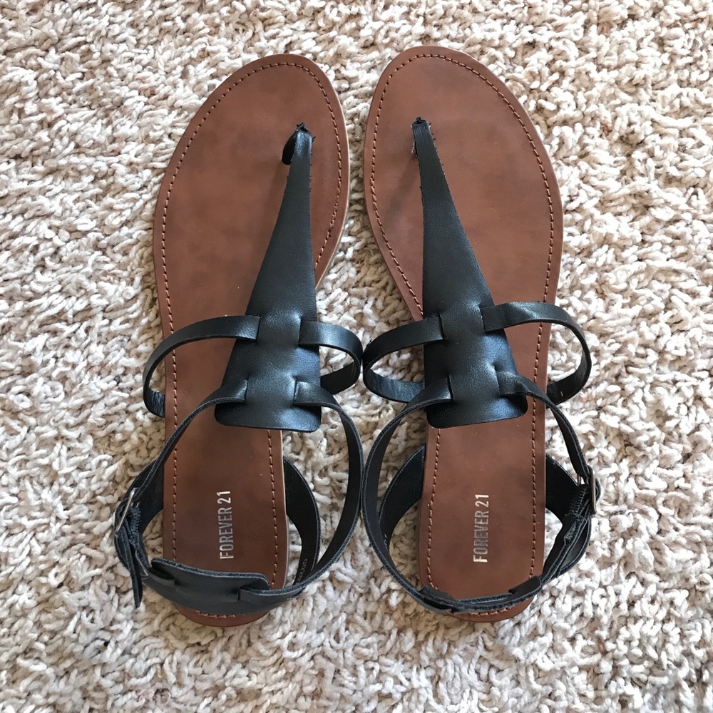Forever 21 Black strappy sandals