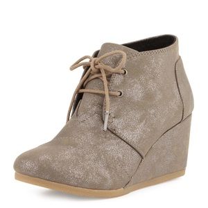 TOM's Desert Wedge Metallic Bootie
